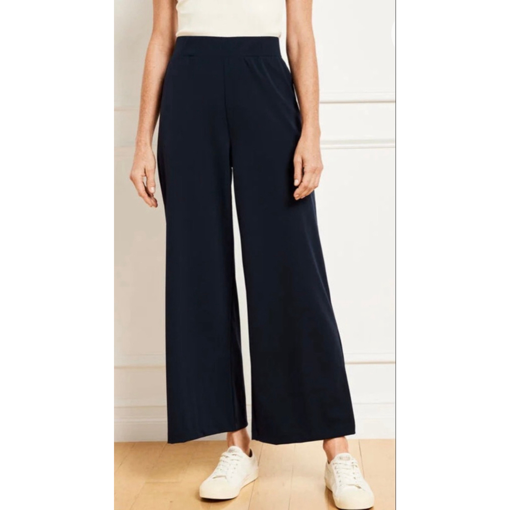 Talbots OUT & ABOUT WIDE LEG PANTS Navy XS